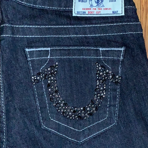 True Religion Boot Cut Jeans w/Swarovski Crystal - Picture 4 of 4